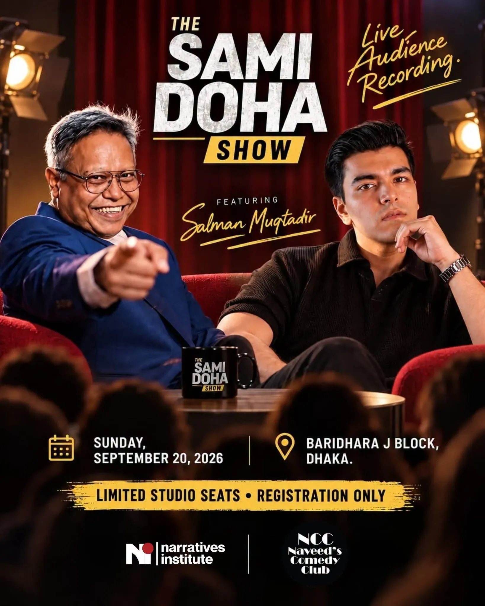 The Sami Doha Show live taping poster with Salman Muqtadir