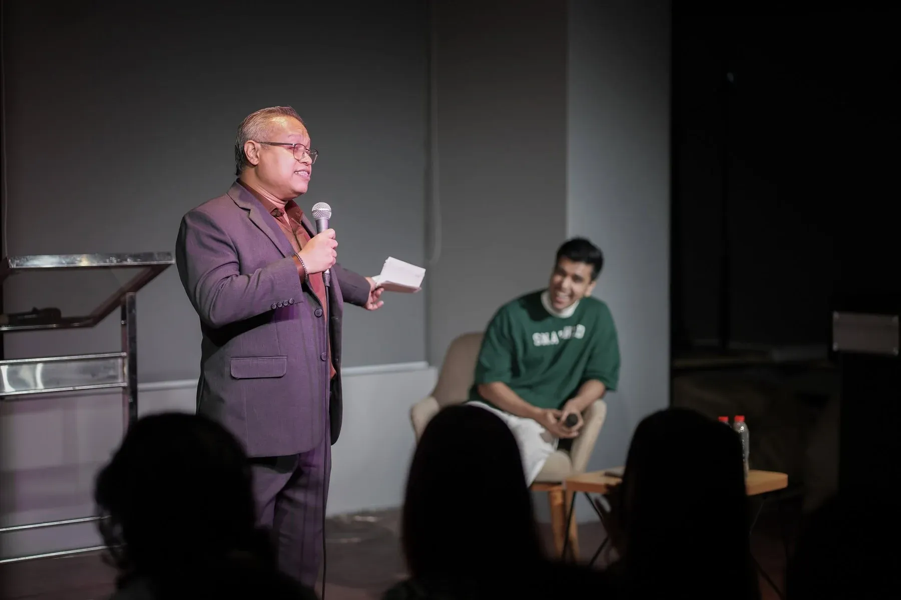 Sami Doha performing stand-up — portfolio photograph